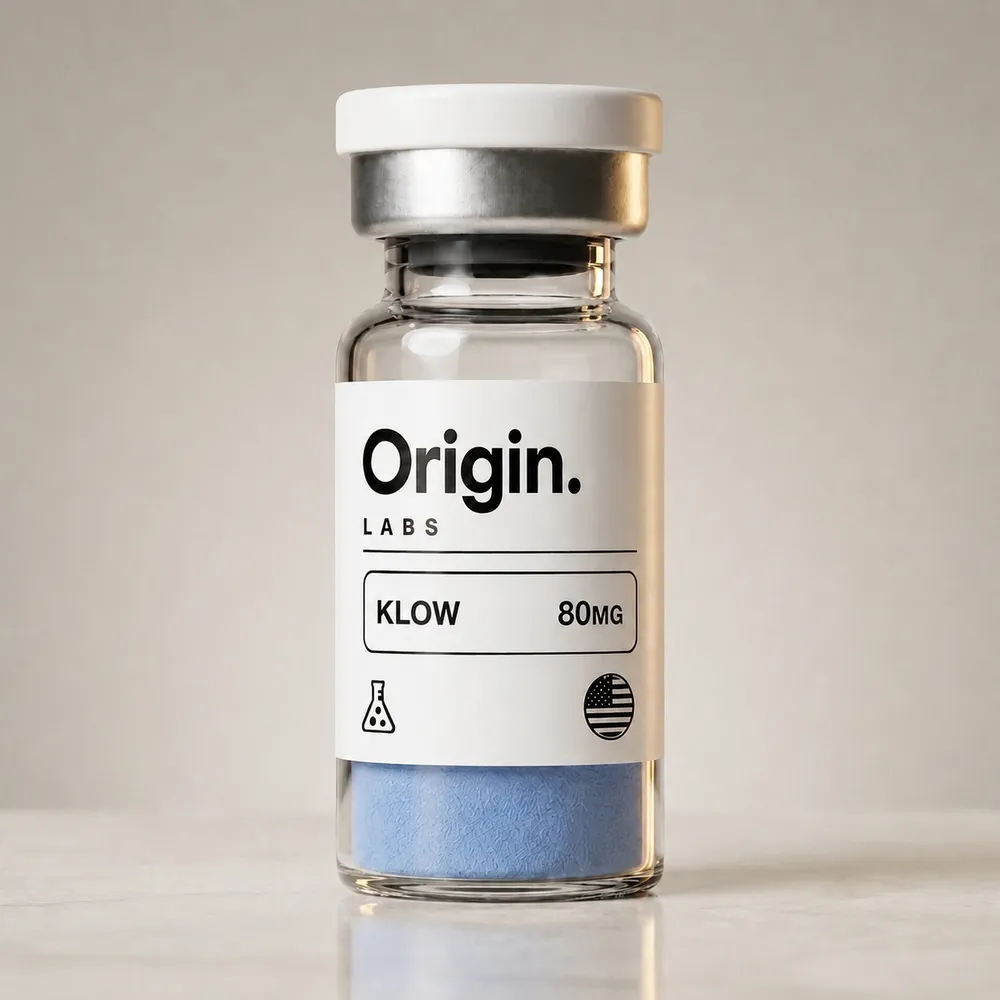 KLOW 80mg — lyophilized research peptide vial, for research use only